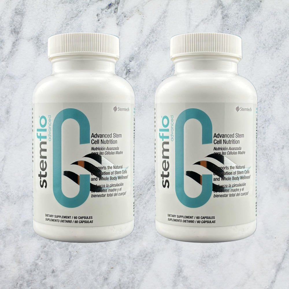 StemTech StemFlo antioxidant blend visual emphasizing comprehensive daily protection.