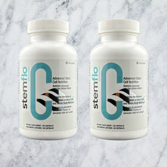 StemTech StemFlo antioxidant blend visual emphasizing comprehensive daily protection.
