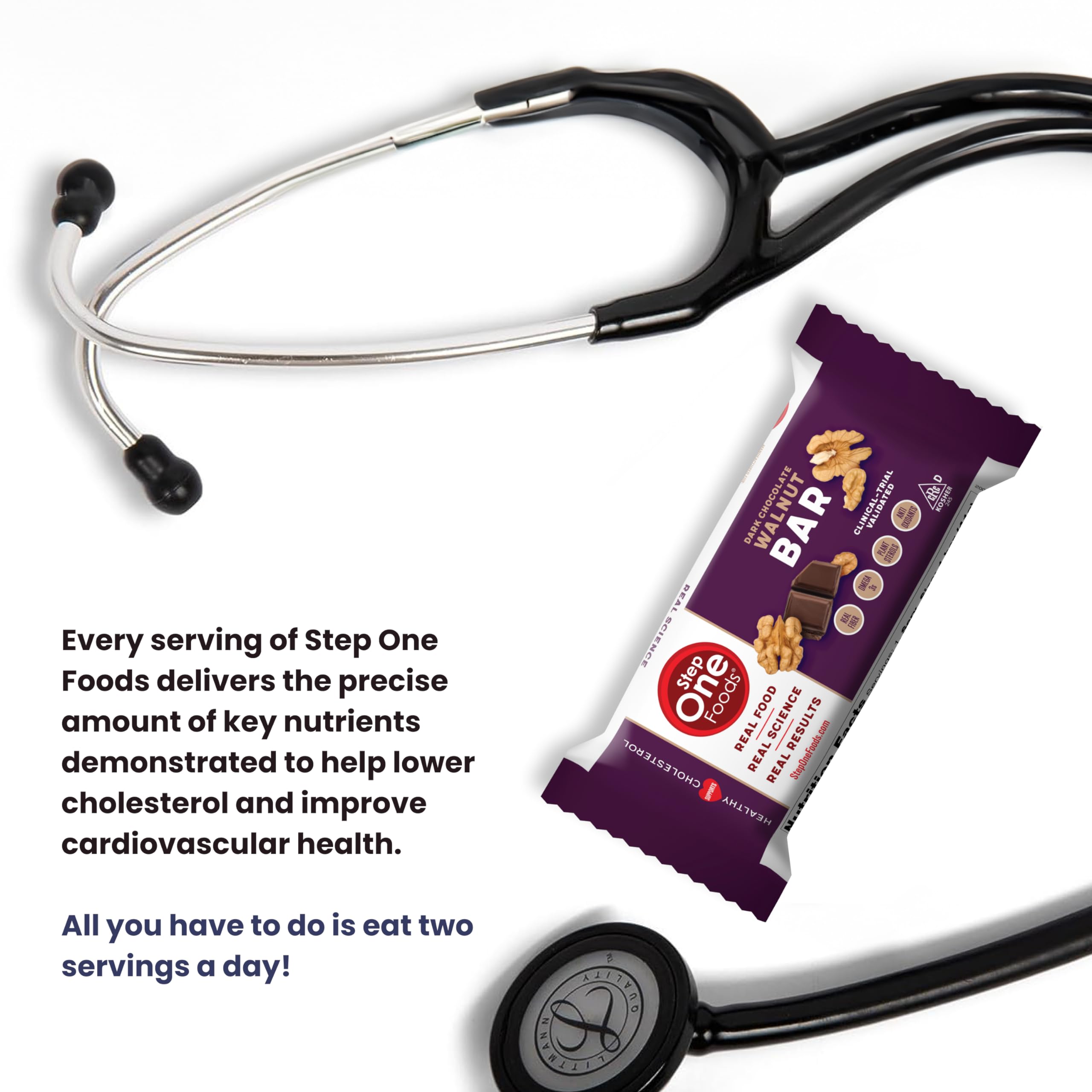 Step One 12-pack on shelf demonstrates convenient heart-healthy option.