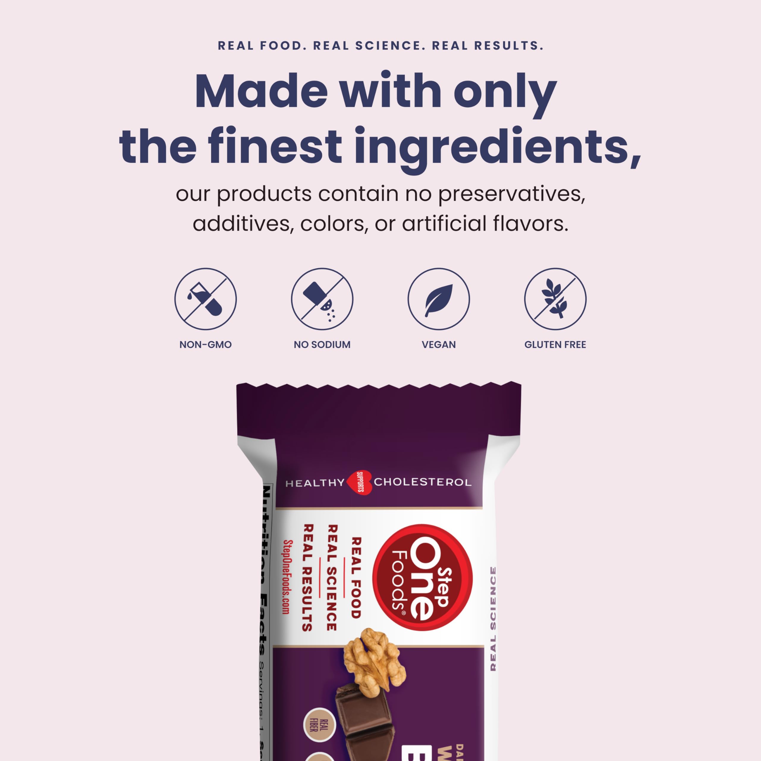 Step One Bars two-serving portion suggests convenient daily routine.