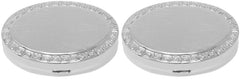 Stephanie Imports oval pill box latch close-up, secure spring latch prevents spills.