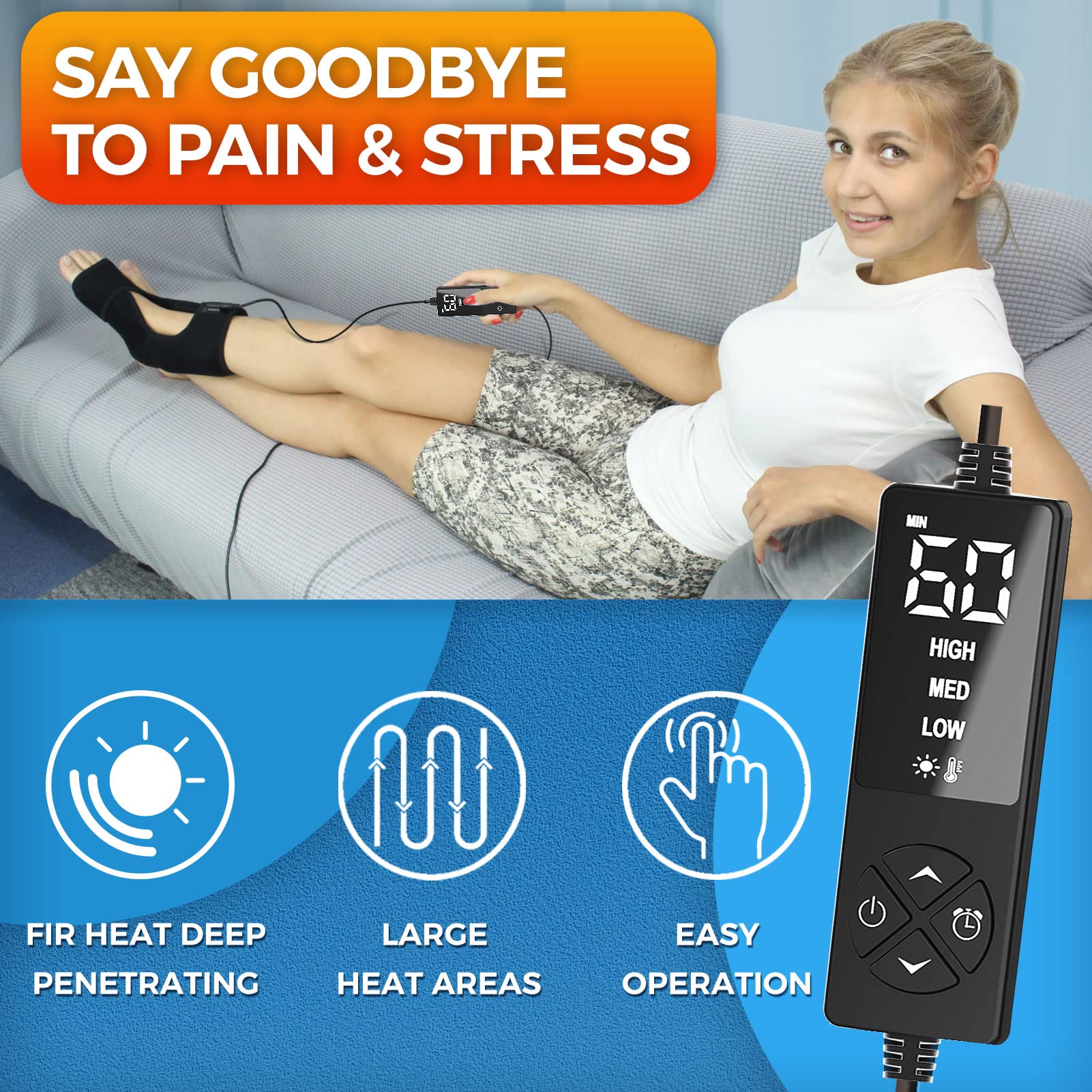 Sticro coverage area covers Achilles and plantar region with soothing warmth.