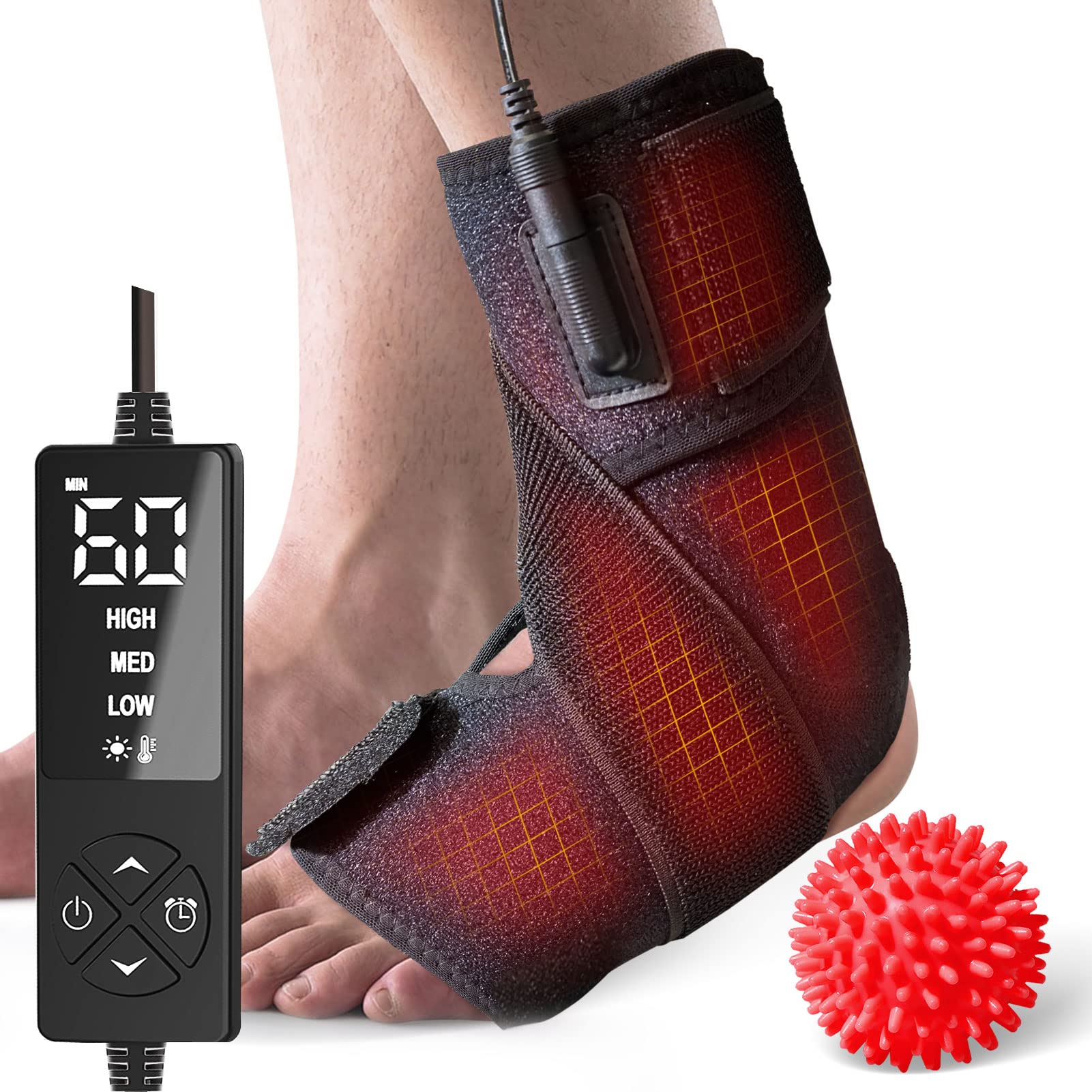 Sticro ankle heating pad front view provides full coverage warmth for the ankle.