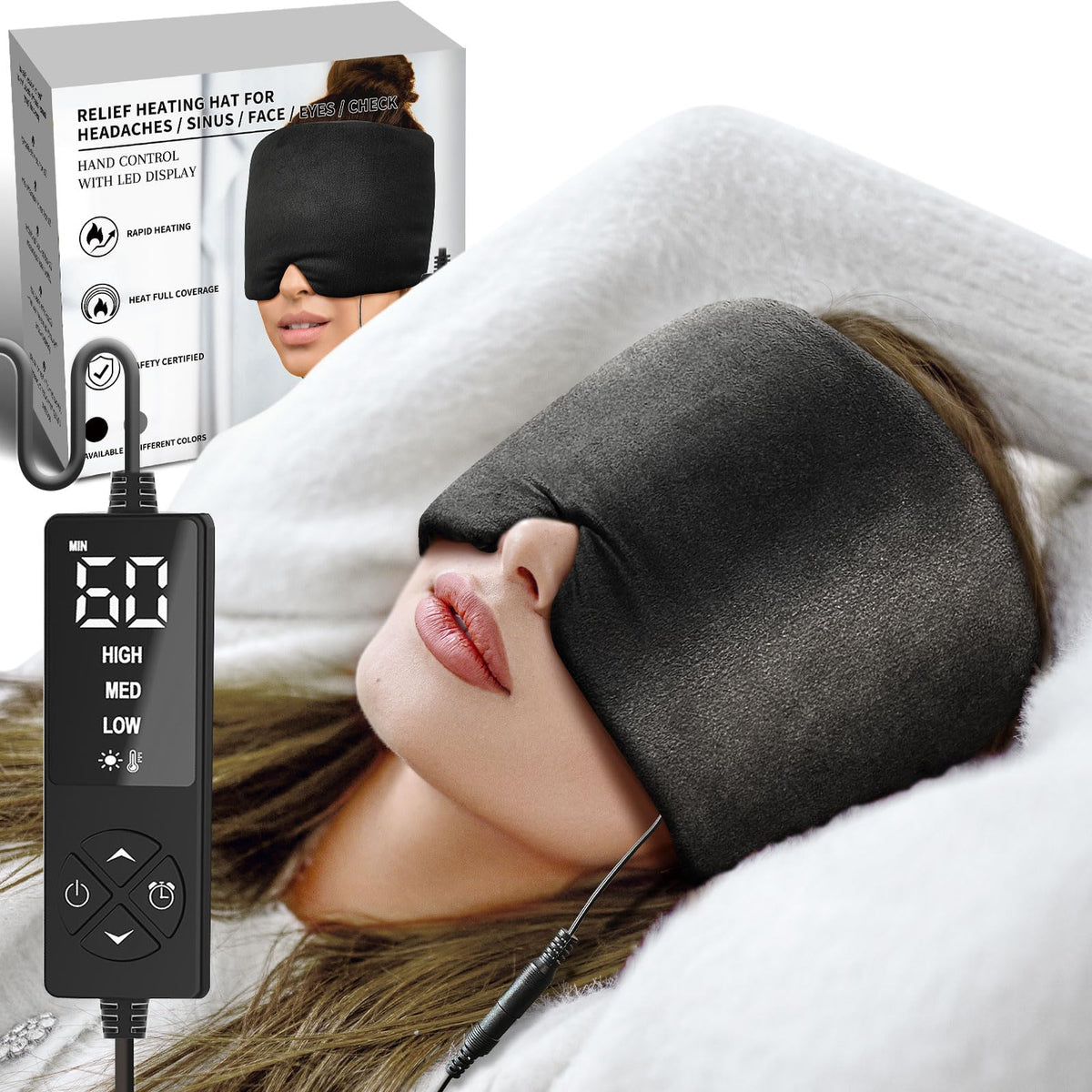 Sticro Extra Large Sinus Relief Mask with full-coverage heat on the face for soothing warmth