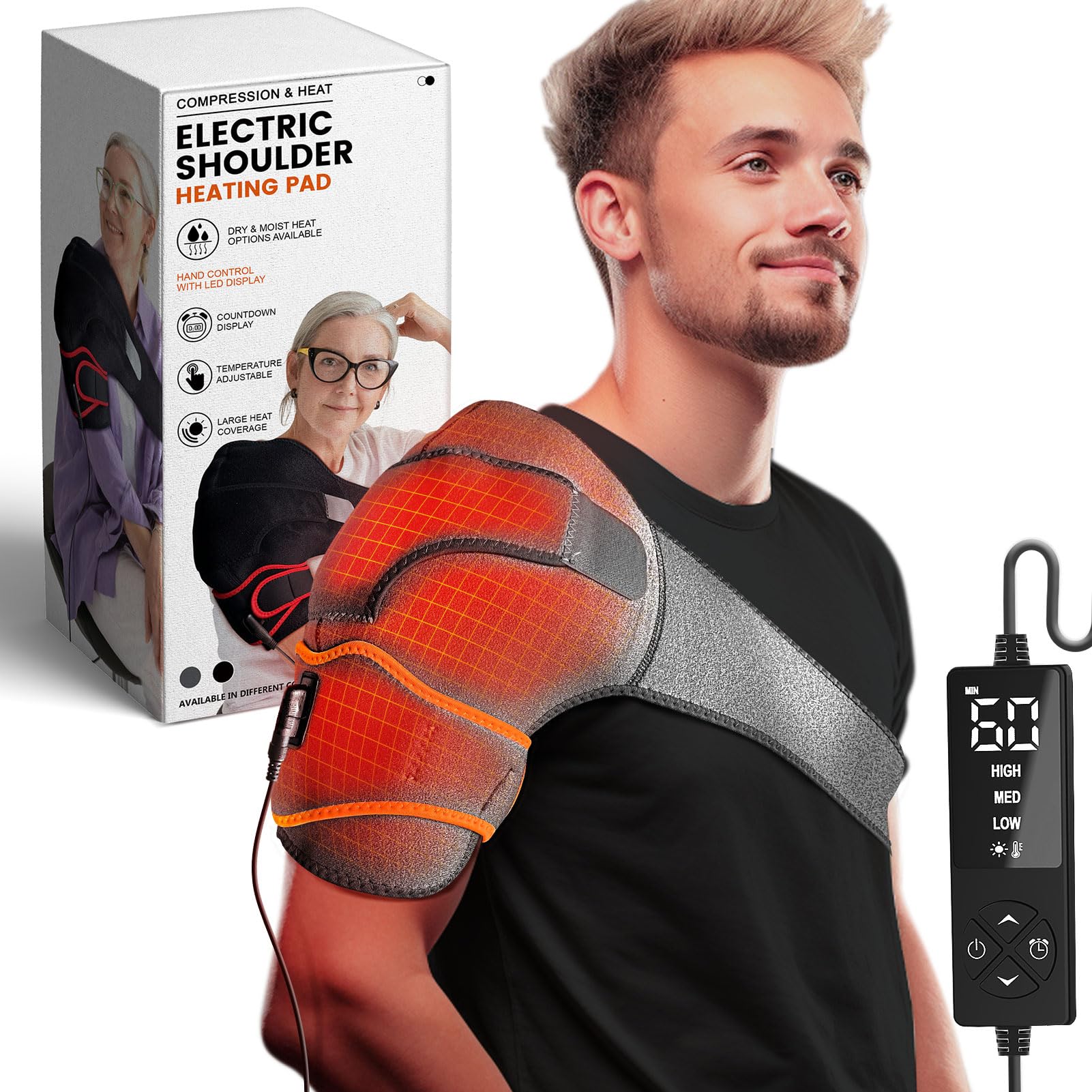 Sticro shoulder heating pad with rapid heat for targeted shoulder relief.