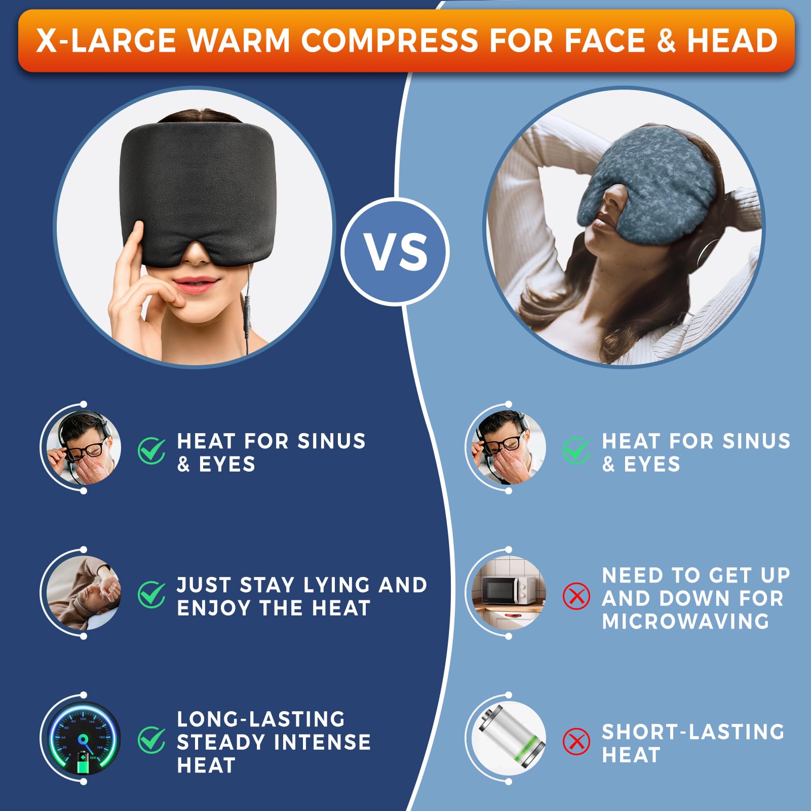 Sticro mask demonstrating snug-fit with two size options for secure warmth