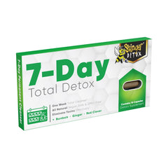 Stinger Detox bottle and label highlighting vegan, all-natural detox support