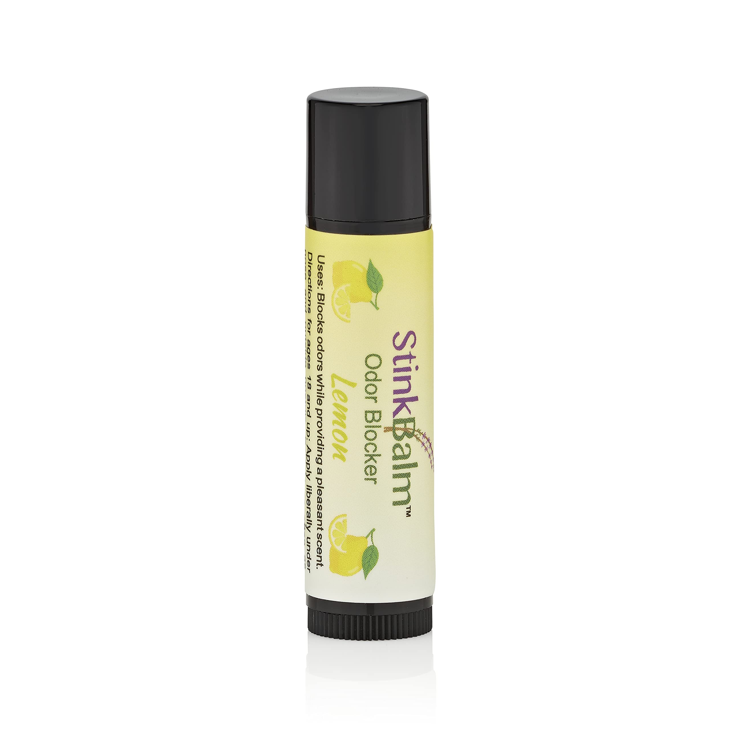 StinkBalm lip-balm-sized container emphasizes discreet odor defense anywhere