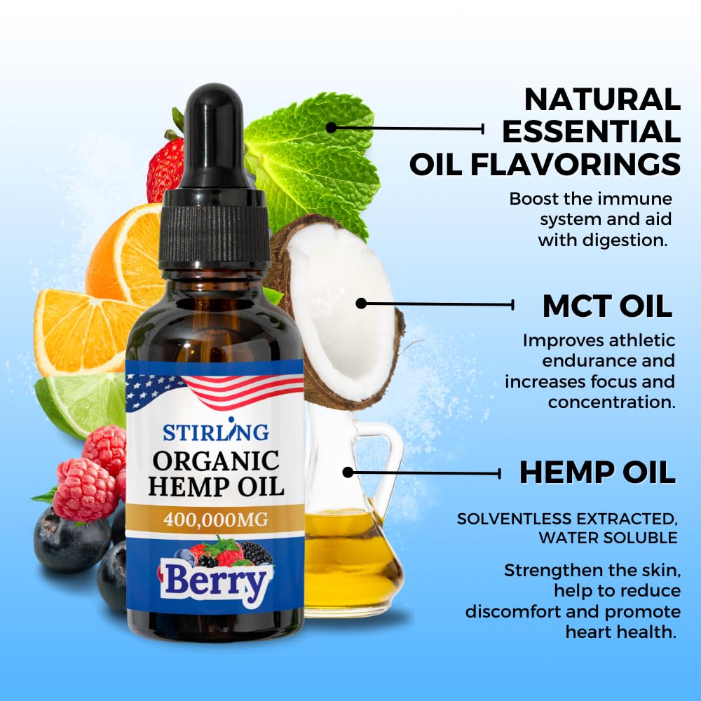 Stirling Organic Hemp Seeds closeup highlighting premium sourcing.
