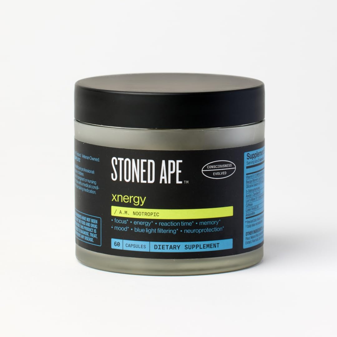 Stoned Ape Xnergy bottle pour shows easy daily use for sustained energy