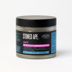 Stoned Ape ZenX bottle front view for focused daily use.