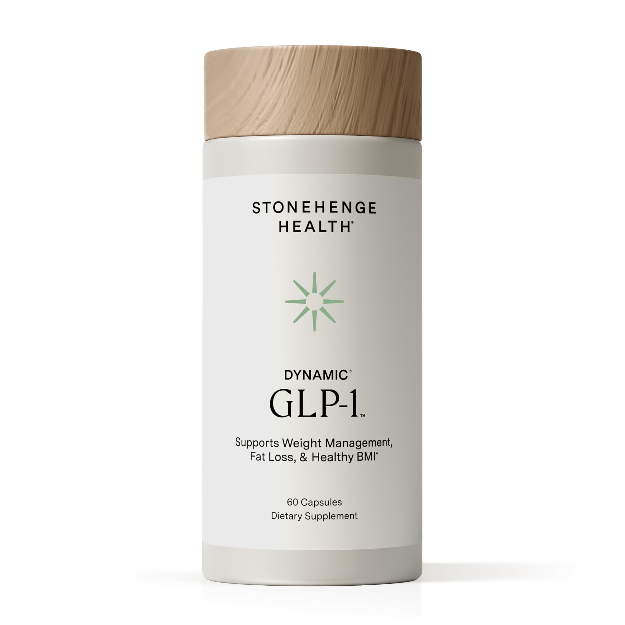 Stonehenge Health Dynamic GLP-1 bottle front promotes appetite regulation for daily use.