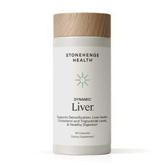 Stonehenge Health Dynamic Liver bottle cap showing potency and daily liver support.