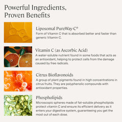 Stonehenge Health PureWayC liposomal close-up highlights advanced absorption benefits