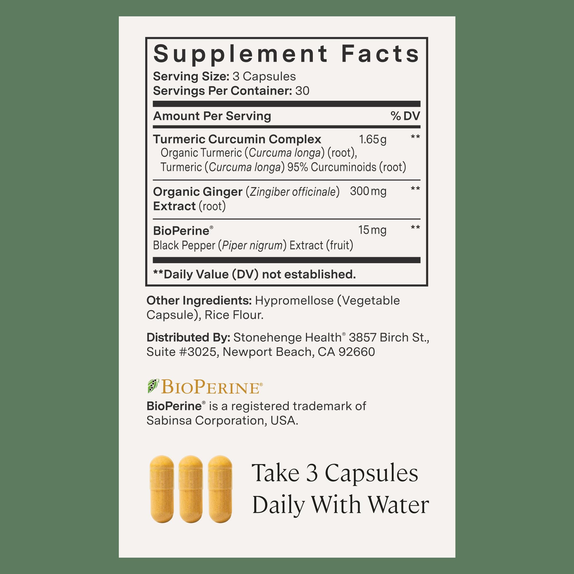 Stonehenge Health vegan capsules close-up showing plant-based formula for daily use.