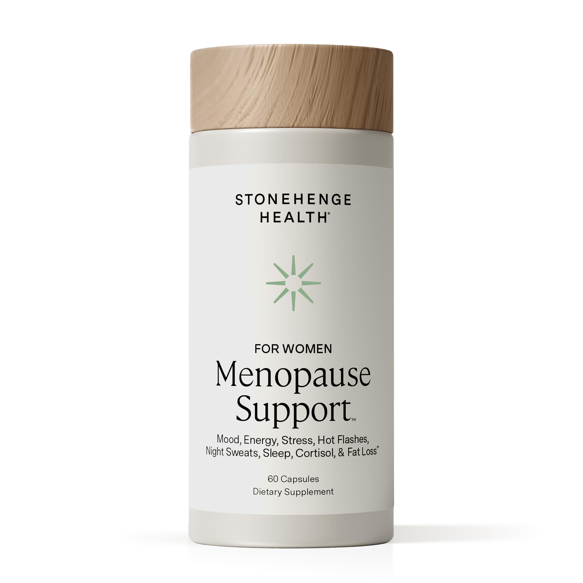 Stonehenge Health Womenopause bottle with capsules for daily menopausal support.
