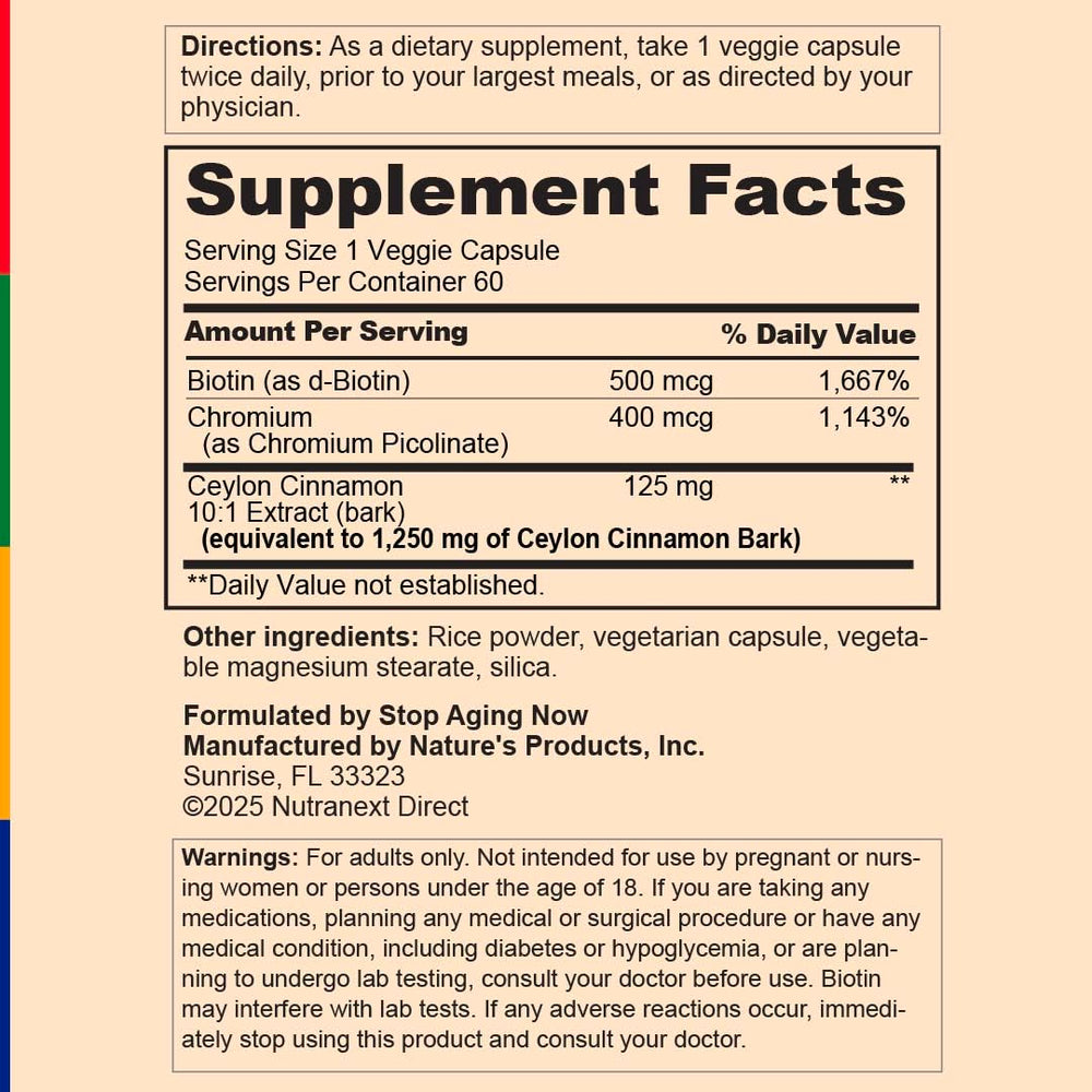 Stop Aging Now chromium close-up for mineral support in daily use.