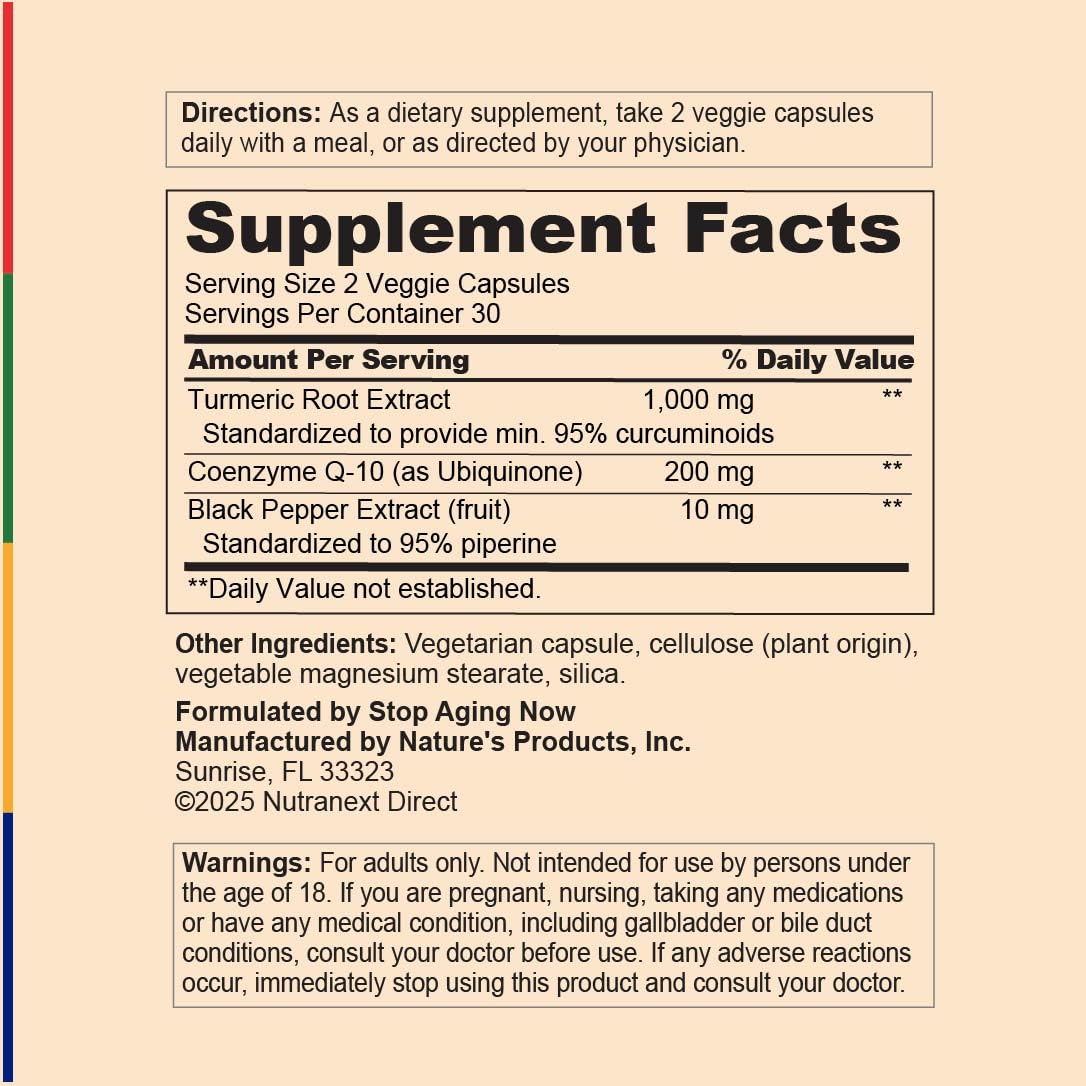 Top view of Stop Aging Now CoQ10 200mg bottle for convenient daily use