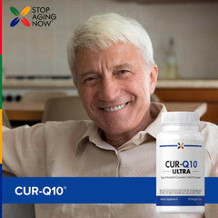 Lifestyle shot featuring Stop Aging Now CoQ10 200mg in daily routine
