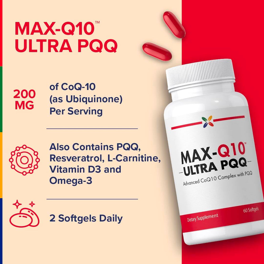 Packaging of Stop Aging Now CoQ10 200mg softgels signaling premium quality.