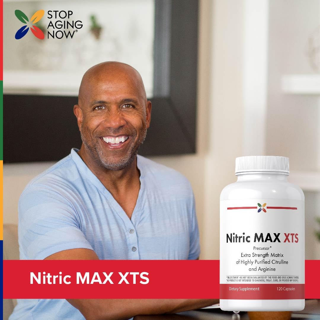 Stop Aging Now Nitric Oxide bottle during workout, supports training readiness.