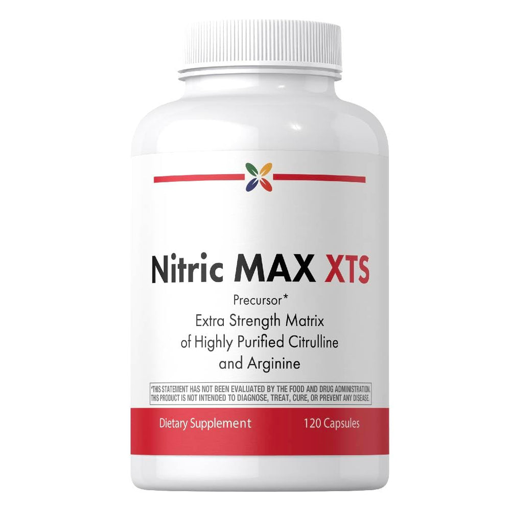 Stop Aging Now Nitric Oxide bottle front, potential boost for daily workouts.