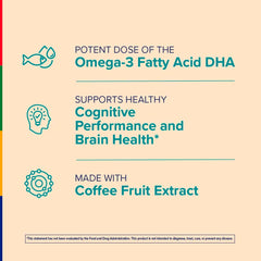 Stop Aging Now Omega-3 bottle back label highlights DHA and EPA content.