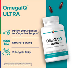 Stop Aging Now Omega-3 softgels closeup showing high DHA per serving.