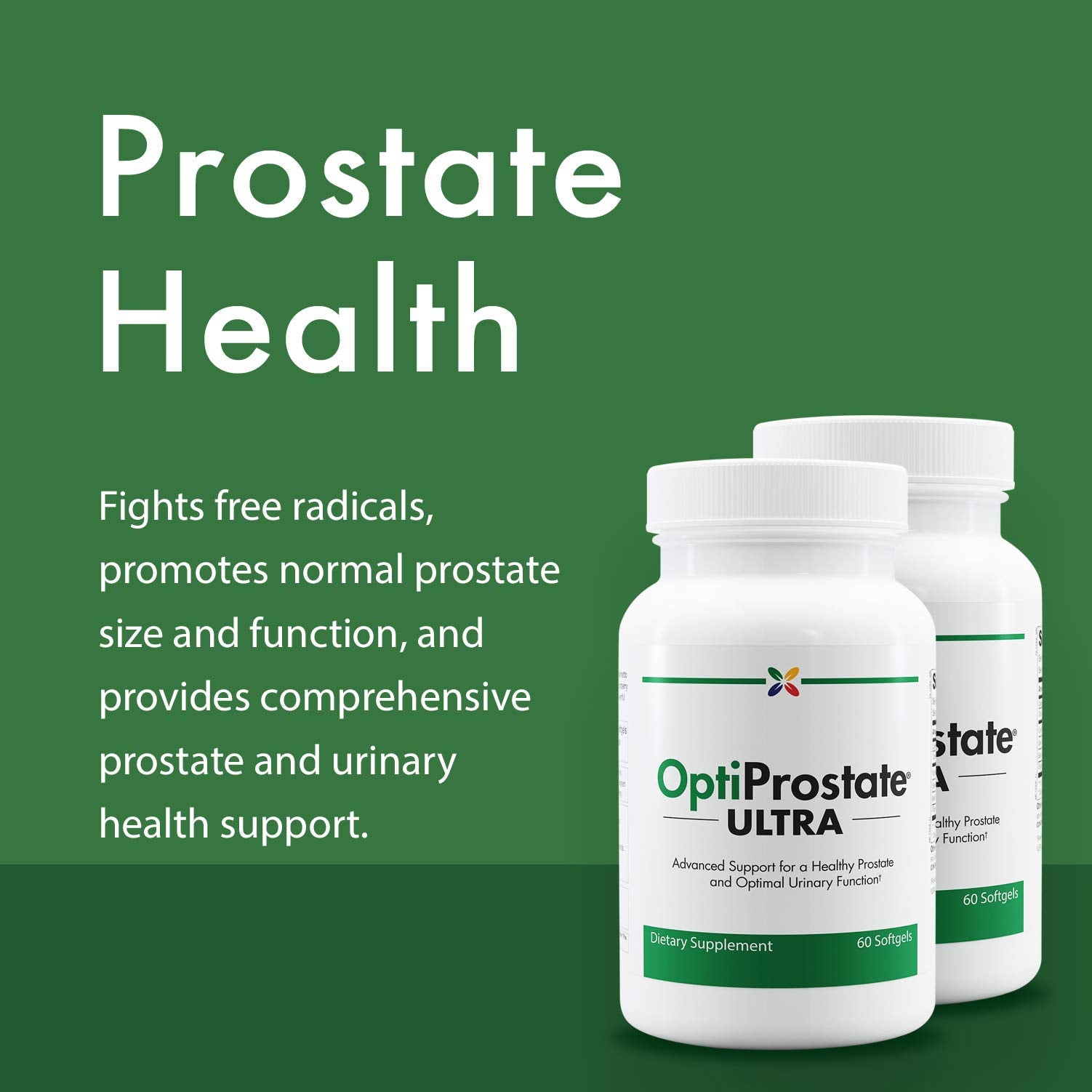 Stop Aging Now OptiProstate Ultra bottle back with label details for informed use.