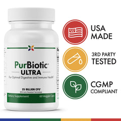 Stop Aging Now PurBiot Ultra 25B CFU bottle pour demonstrates easy daily use.