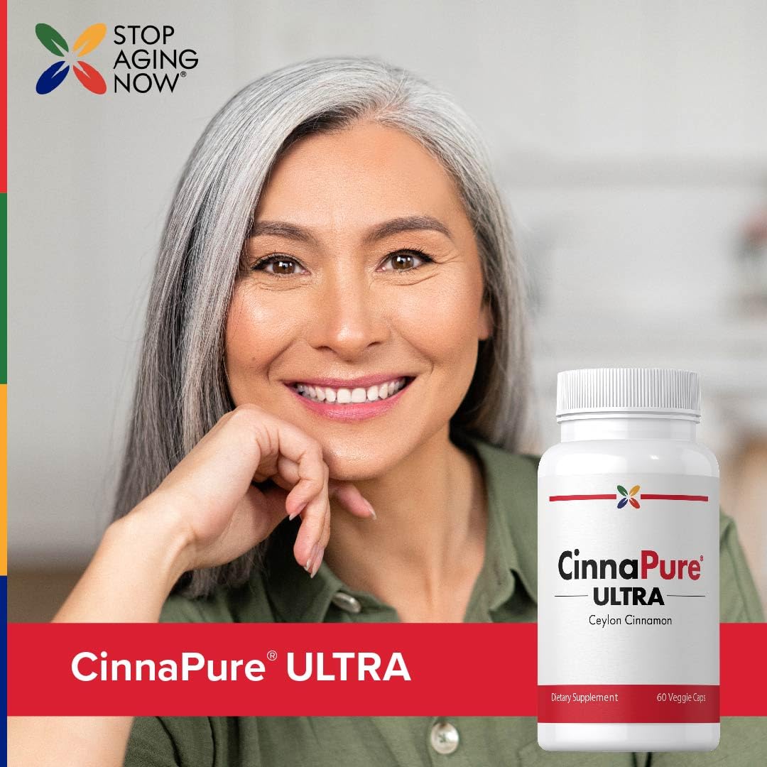 Stop Aging Now vegetarian capsules shown for plant-based convenience.