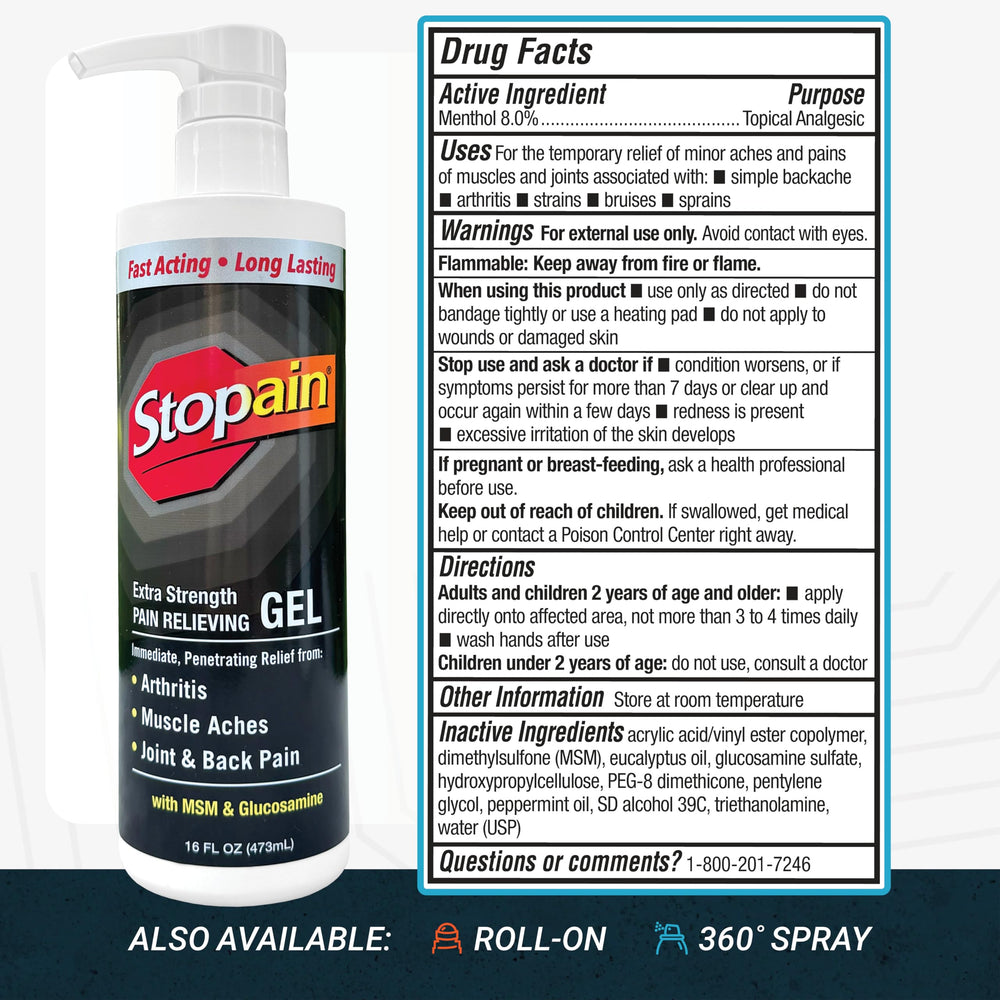 Stopain can be used for back and neck discomfort to support mobility.