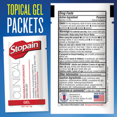 Stopain Clinical Gel Packet supports pre, during, and post-treatment routines.