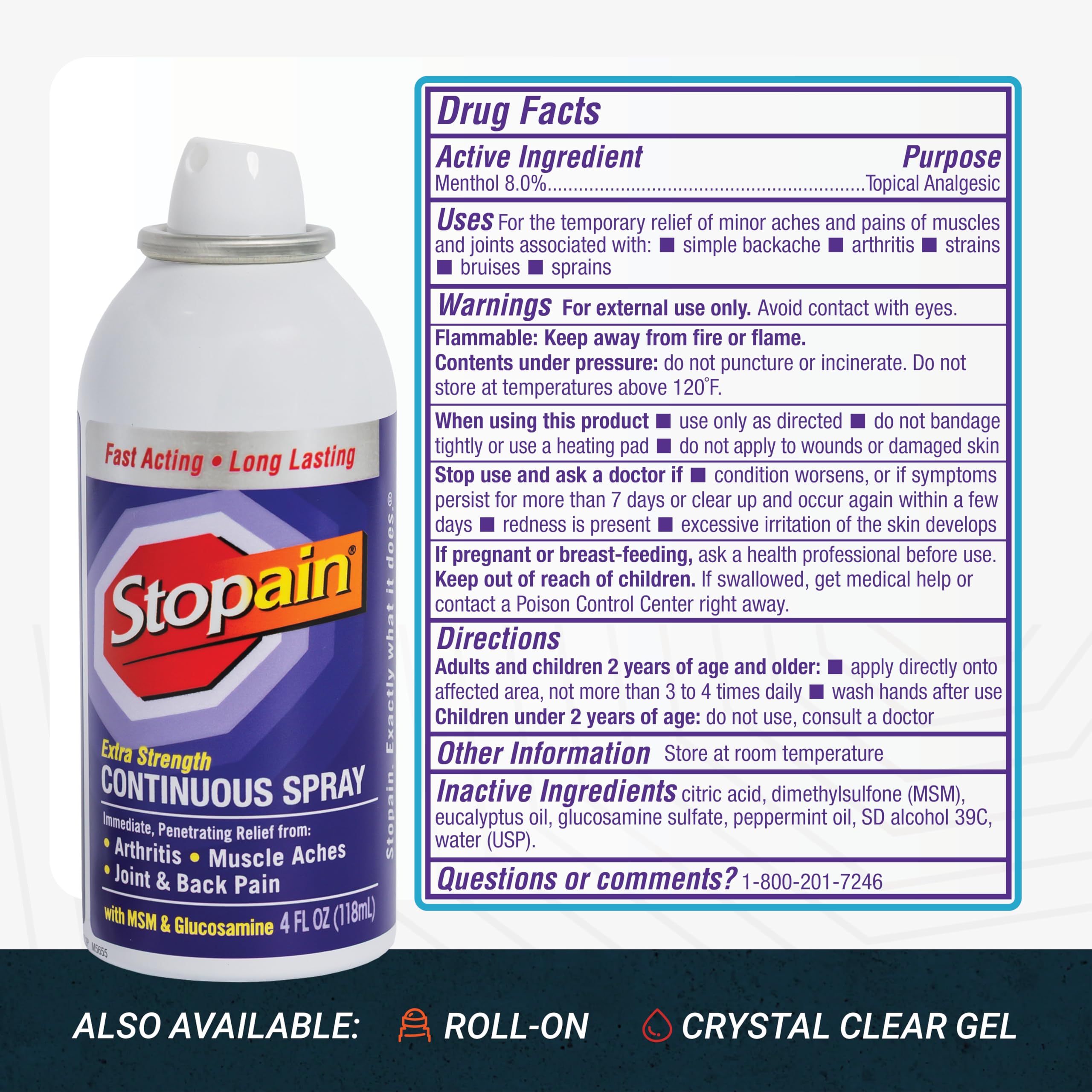 Stopain easy-to-use topical analgesic demonstrated for quick relief between tasks.