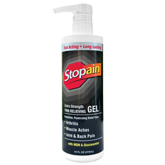 Stopain Pain Relief Gel 16oz front view bottle for quick topical relief.