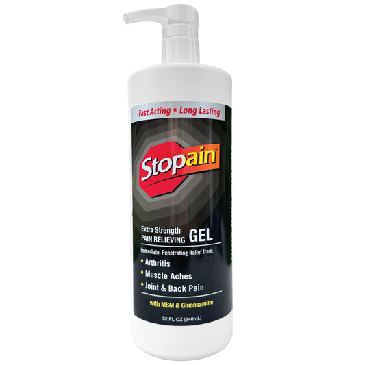 Stopain Pain Relief Gel 32oz bottle front view for fast, targeted relief