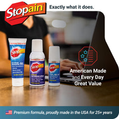 Stopain professional recovery packaging signals pharmacist recommended NSAID free relief.