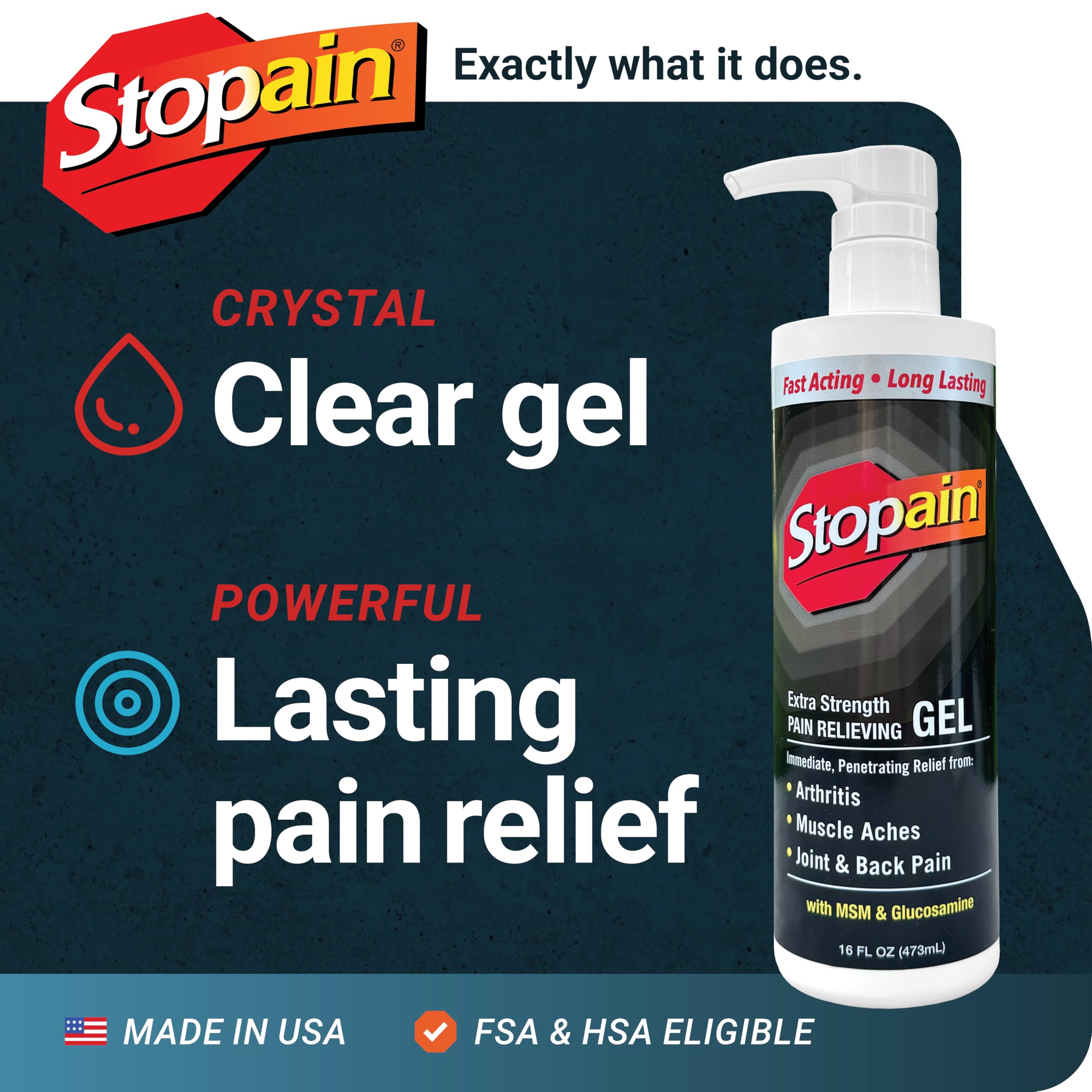 Stopain USA-made stamp visible on the bottle emphasizes domestic production.