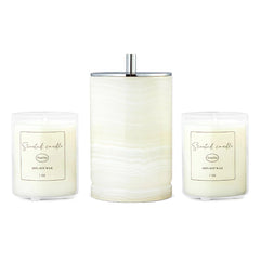 Story of Stone stainless steel lid extinguishes flame cleanly.