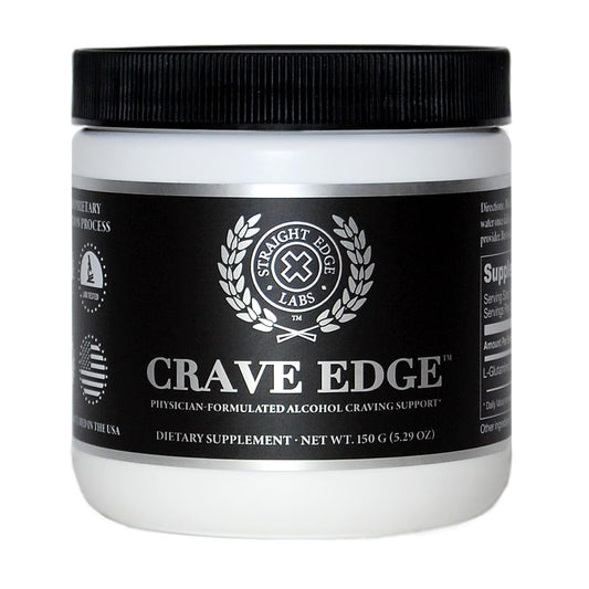 Straight Edge Labs Crave Edge bottle for convenient daily dosing.