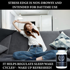 Straight Edge Labs Stress Edge calm mind scene implies tension reduction.