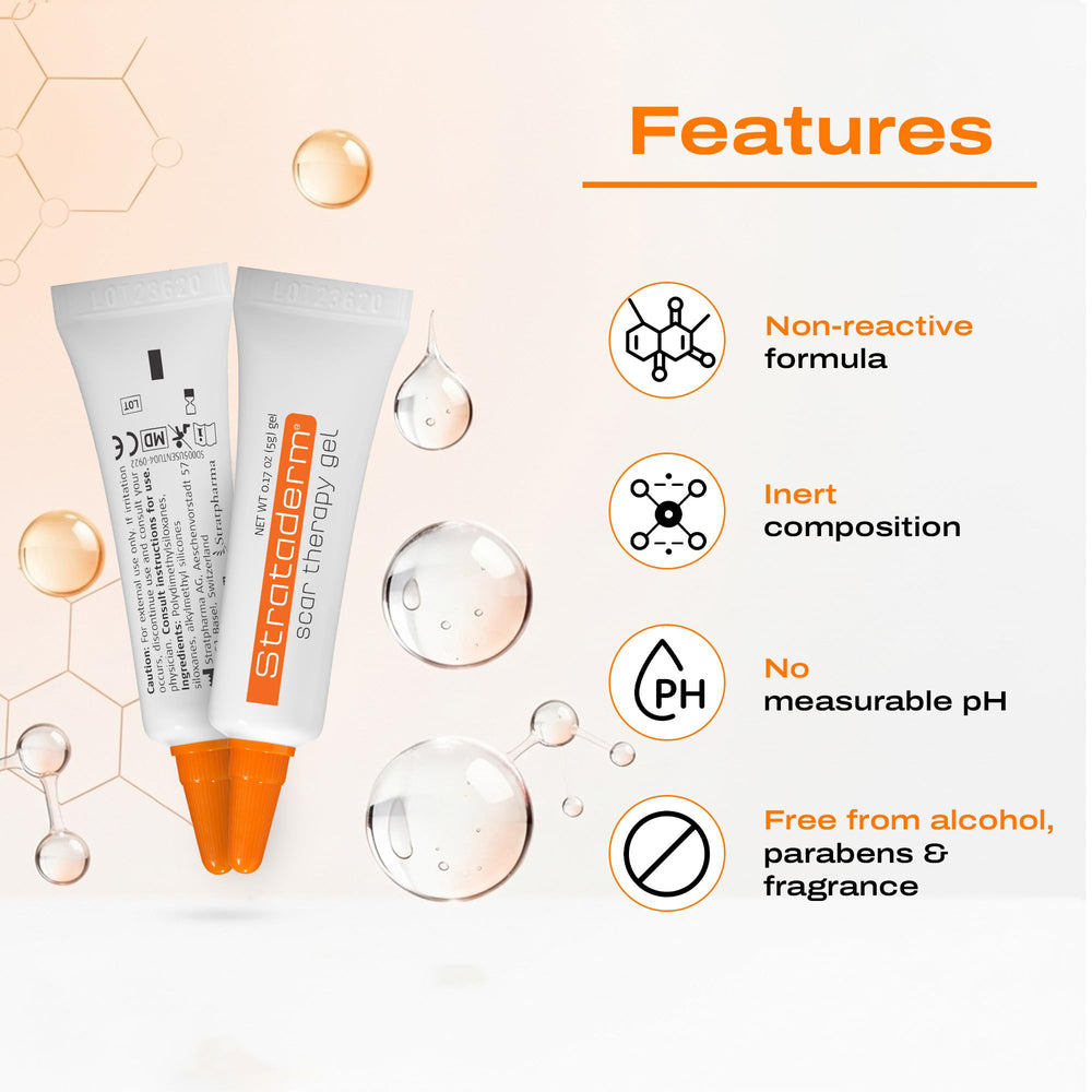 Strataderm 5g tube enables convenient at-home application.