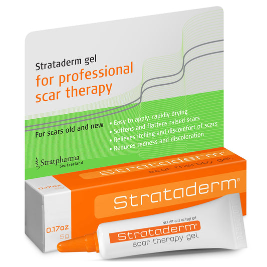 Strataderm gel application demonstrates easy daily scar care.