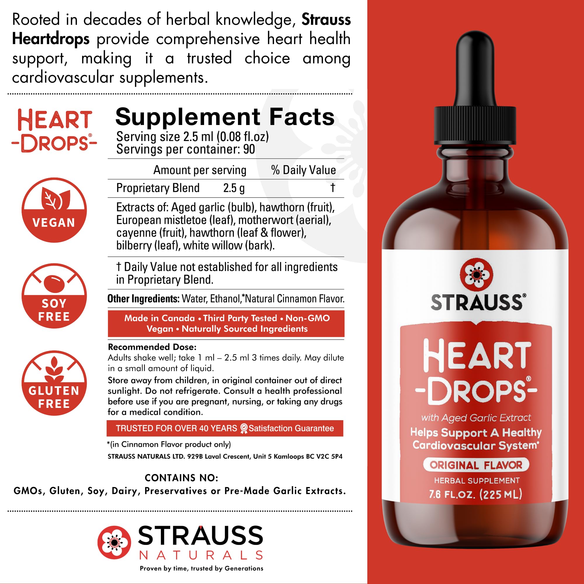 Strauss HeartDrops aged garlic extract detail with rich aroma