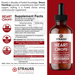Strauss Naturals Heart Drops cinnamon bottle on a bright countertop