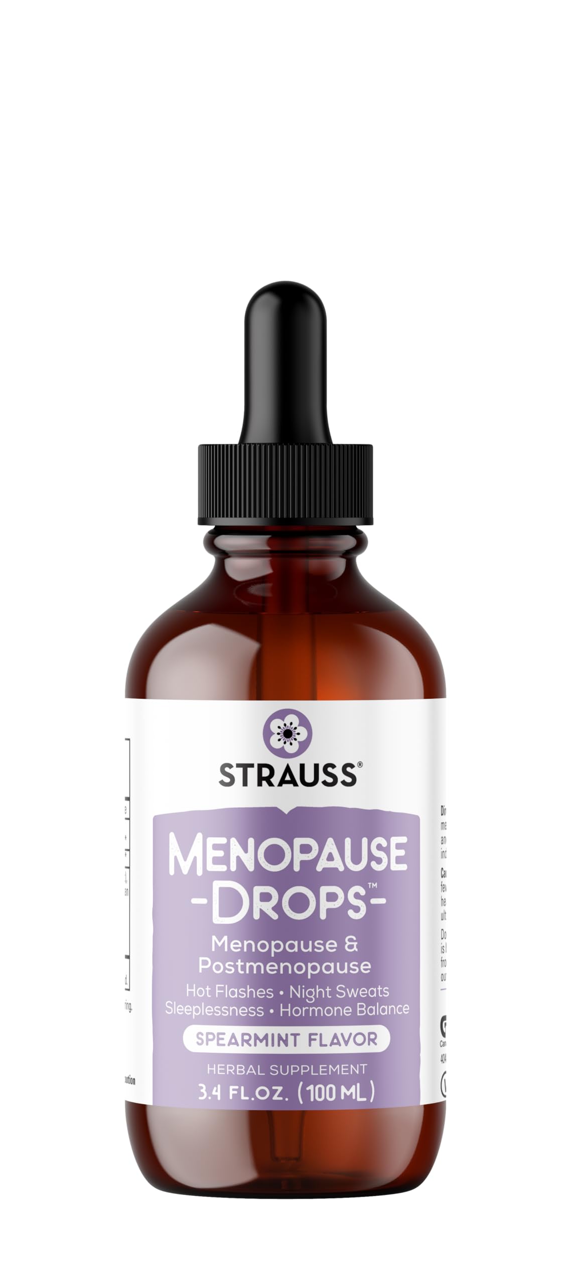 Strauss Naturals Menopause Drops bottle for daily menopause support