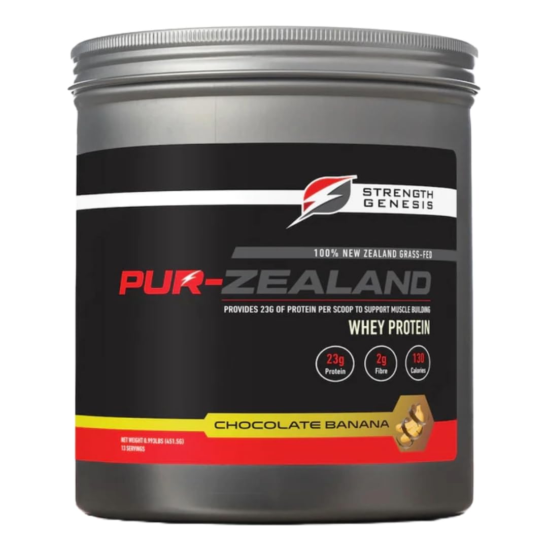 Strength Genesis grass-fed whey bottle pour for a smooth post-workout shake