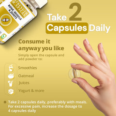 Strength & Spices bottle with clear UK label supports joint care.