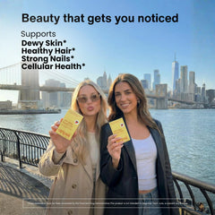 Stripsii skin, hair, and nails glow visual suggests cumulative benefits.
