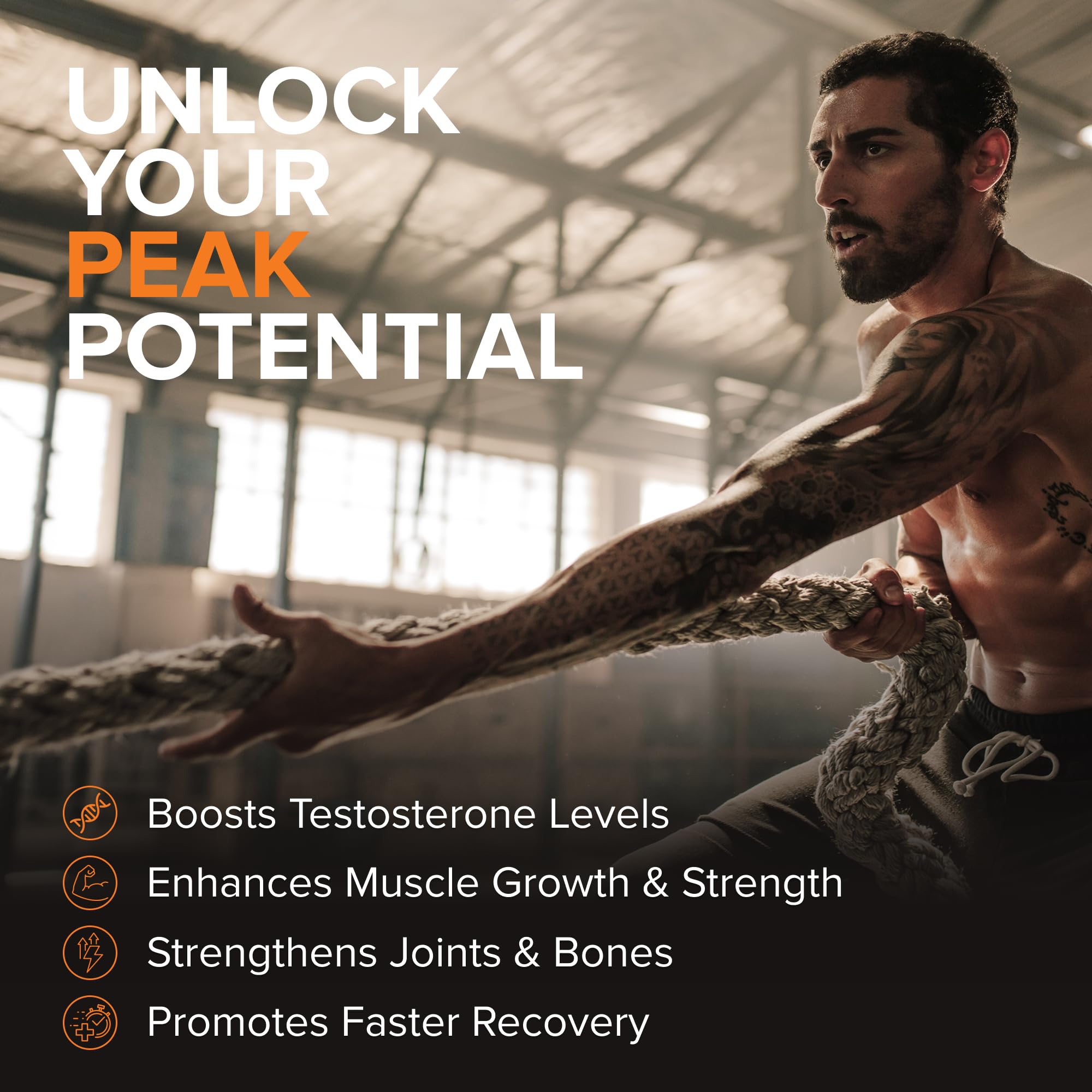 STRIVLABS Peak Potential at the gym during an intense lift